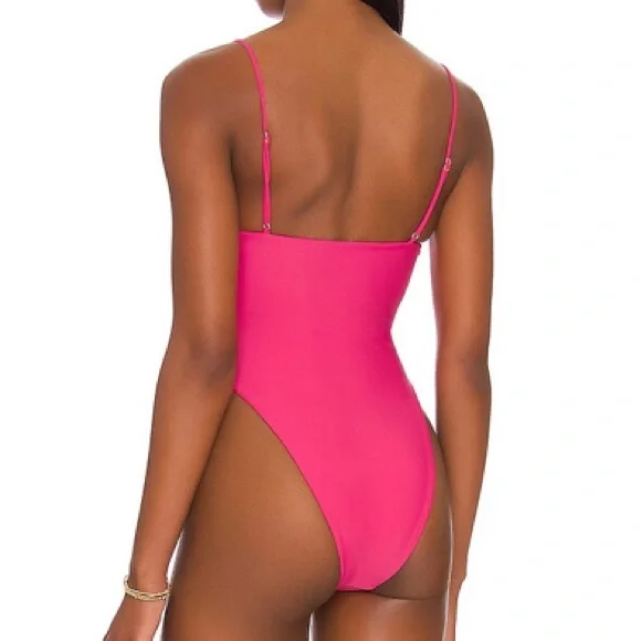 NWT Lovers + Friends no words Vibrant hot Pink cut out One Piece size medium - Picture 3 of 9